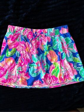 Lilly Pulitzer Multicolor Floral Print Tennis Skort Aqua, Pink, Green, Blue